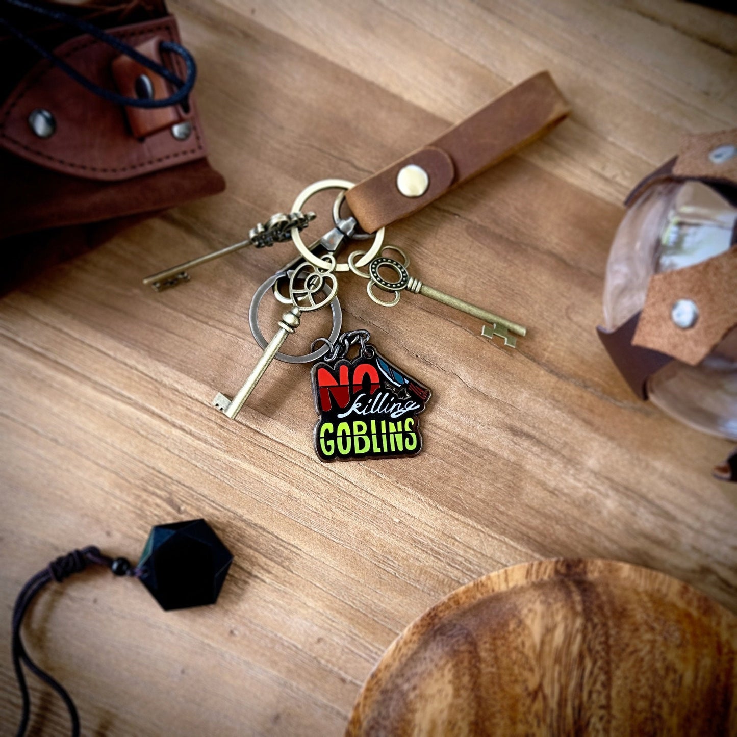 No Killing Goblins Keychain - The Wandering Inn Store - pirateaba