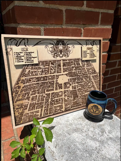 Map of Liscor Wooden Wall Art (Limited Stock)