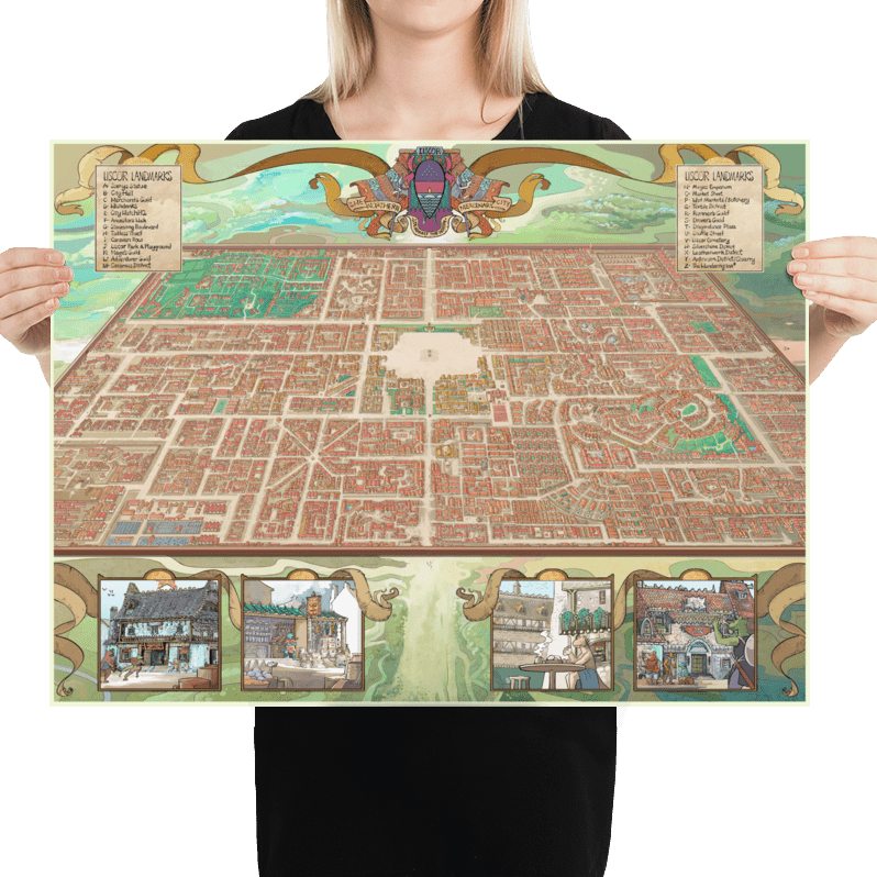 Map Of Liscor Matte Poster (Unframed) - The Wandering Inn Store - pirateaba